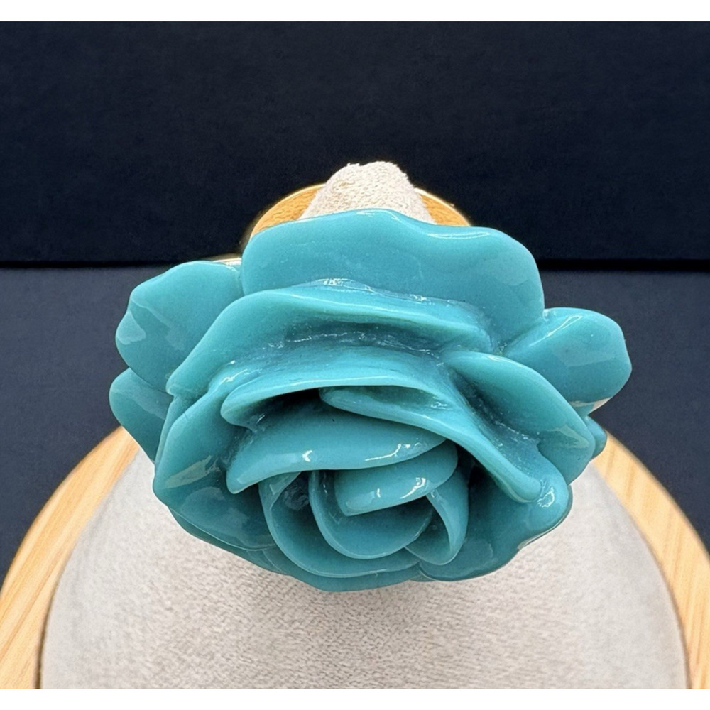 Vintage Kenneth Jay Lane Kjl Turquoise Rose Flowe… - image 3